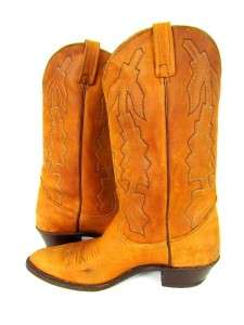 rust DAN POST MARLBORO nubuck leather cowboy western boots embroidered 