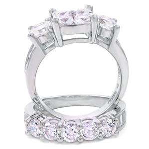 Sterling Silver 925 Women wedding ring set size 5 CZ  