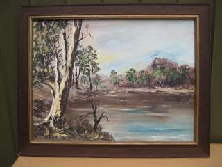 Vintage Landscape Oil Painting on Board   Signed Framed  