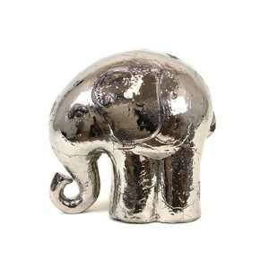 Urban Trends Silver Ceramic Elephant Statue in Aging Distress Finish 