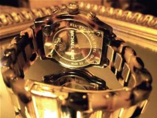 MICHAEL KORS Brown TORTOISE Shell Watch CHRONOGRAPH Gold DESIGNER 