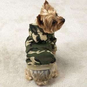  Green Camouflage Hoodie Dog Jacket Xsmall