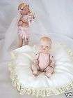 Bisque Babies Two Dolls 6 1/2 Bridal Baby & 5 Pillow Top