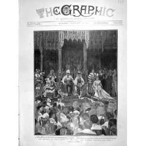  1905 OPENING PARLIAMENT KING QUEEN THRONE HOUSE COMMONS 