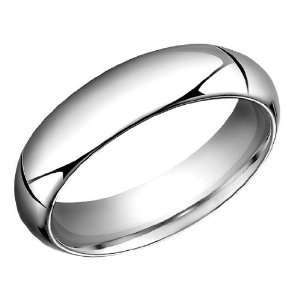  Mens 6mm Comfort Fit Wedding Band in 14K White Gold 