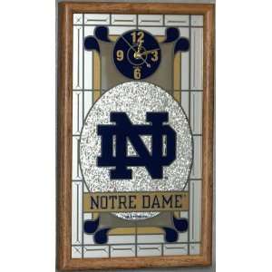  NCAA Notre Dame ND Glass Wall Clock