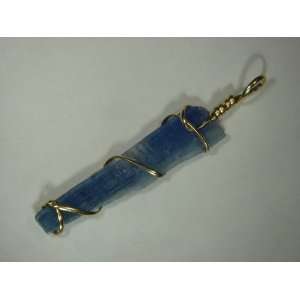 14ct Gold Fill Wire Wrapped Natural Kyanite Necklace 