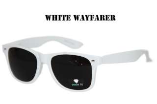 SUPER MATTE WHITE TOP WAYFARER SUNGLASSES 80s RETRO VINTAGE AV UV 400 