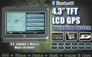Color Touch GPS Navigation FM Transmitter CAR KIT MAP  