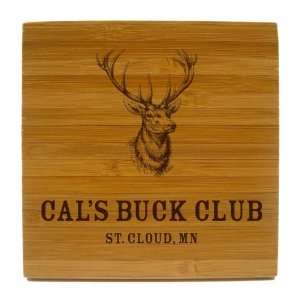  Buck Personalized Bamboo Coasters: Kitchen & Dining