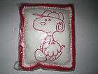 RED HAND EMBROIDERED SNOOPY PILLOW ~ BASEBALL JOE COOL 