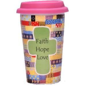 Tumbleweed Faith Hope Love Inspirational Ceramic Double Walled 