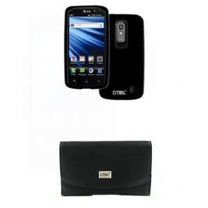  LG Nitro HD Black Leather Case Pouch with Belt Clip and Belt Loops 