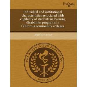   disabilities programs in California community colleges. (9781243606020