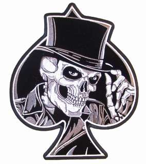   SKELETON TOP HAT SPADE PATCH JBP40 jacket back patches iron on sew new