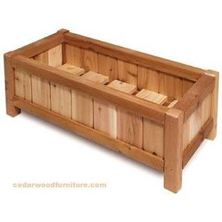  Wood Country Wooden Planter Box and Bench Set: Patio, Lawn 