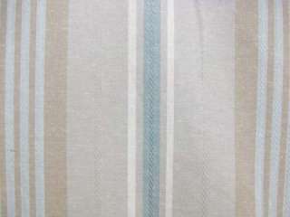 NEW $50 TIBURON STRIPE classic fabric shower curtain Grommets Tan 