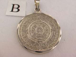 Taxco, Mexico 925 Sterling Silver Aztec Calendar (Sun Stone) Pendant 