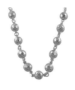 Sterling Silver Sparkling Disco Ball Necklace  Overstock