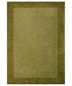 Hand tufted Olive Green Border Wool Rug (8 x 106)  