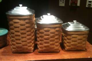Longaberger 2012 Canister Set w Pottery Inserts New Set Color Choice 