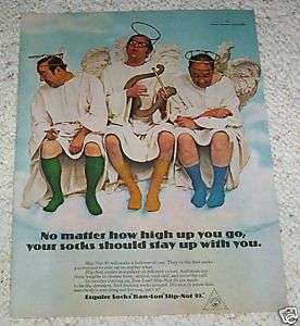 1970 ad Esquire Ban Lon mens SOCKS men angels 1 PAGE AD  