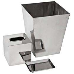 Polished Stainless Steel Bathroom Accessory Set  Overstock