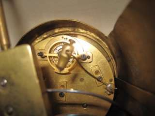 Beautiful Antique French Brass & Porcelain Cherub Mantel Clock 1910 