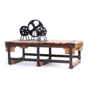   : Brookwood Reclaimed Wood Industrial Coffee Table: Furniture & Decor