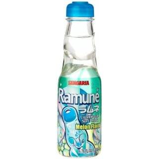 Ramune MELON SOFT DRINK FROM JAPAN , 6.76 Ounce Glass Bottle (Pack of 