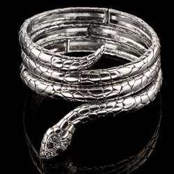 Kenneth Jay Lane Silver Coil Snake Bracelet  