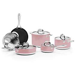 BlinQ 10 piece Pink Stainless Steel Cookware Set  