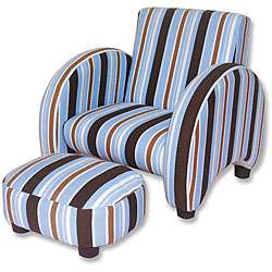 Trend Lab Max Striped Modern Chair and Ottoman Set  Overstock
