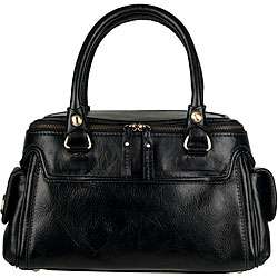 Made in Italy Cristian Leather Black Bag  Overstock