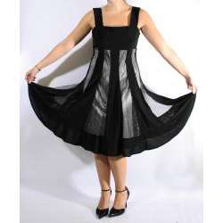   Womens Black/ Silver Shimmer Dress and Bolero Set  