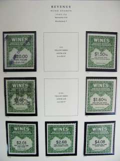 US Stamps Wine Revenue Collection Catalogues $3,500  