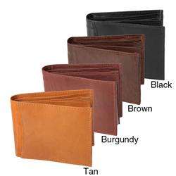 Boston Traveler Mens Genuine Leather Bi fold Wallet  