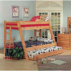   Pine Twin Over Full size Bunk Bed with Trundle  Overstock
