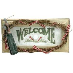  Wooden Golf Bag Themed Welcome Sign 6x12x2 Sports 