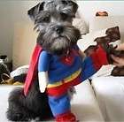 PET DOG CAT SUPERMAN CLOTHES COTTON JUMPSUIT COSTUME APPAREL COAT XS S 
