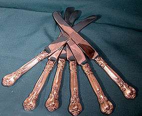 Set of 6 GORHAM CHANTILLY STERLING LUNCHEON KNIVES  