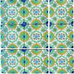 Fatima Green Design Accent Ceramic Tiles (Set of 9)  