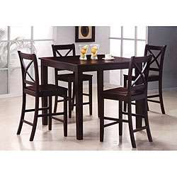 Carey 5 piece Merlot Pub Table Dining Chairs Set  Overstock