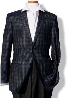 New Daniele $995 Black Check Mens Silk Wool Sport Coat  