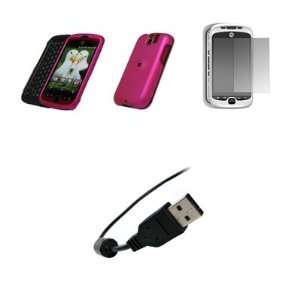 Mobile myTouch 3G Slide   Premium Hot Pink Rubberized Snap On Cover 