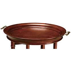 Cherry Finish Round Tray Table  Overstock