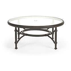 Santorini Round Glass Top Coffee Table  Overstock