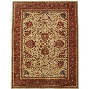  94 x 120 Ivory Hand Knotted Wool Ziegler Rug: Furniture 