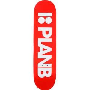  Plan B Standard Issue Skateboard Deck   8.0 Red Sports 