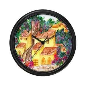  Mexican Village Art Wall Clock by 